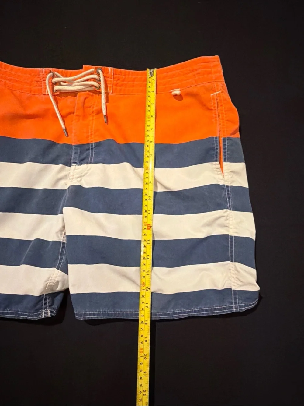 Men's Polo Ralph Lauren Blue‎ Stripped Swim Trunks Mens Size 38